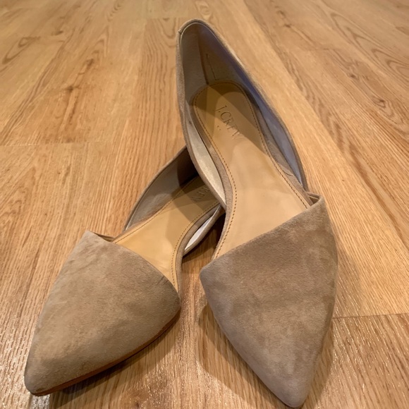 J. Crew Shoes - J.Crew Zoe Suede D’Orsay Flats in tan (size 7.5)